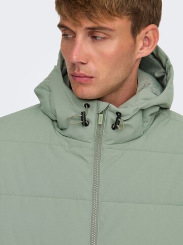Veste d’hiver '22030170' Only & Sons en vert