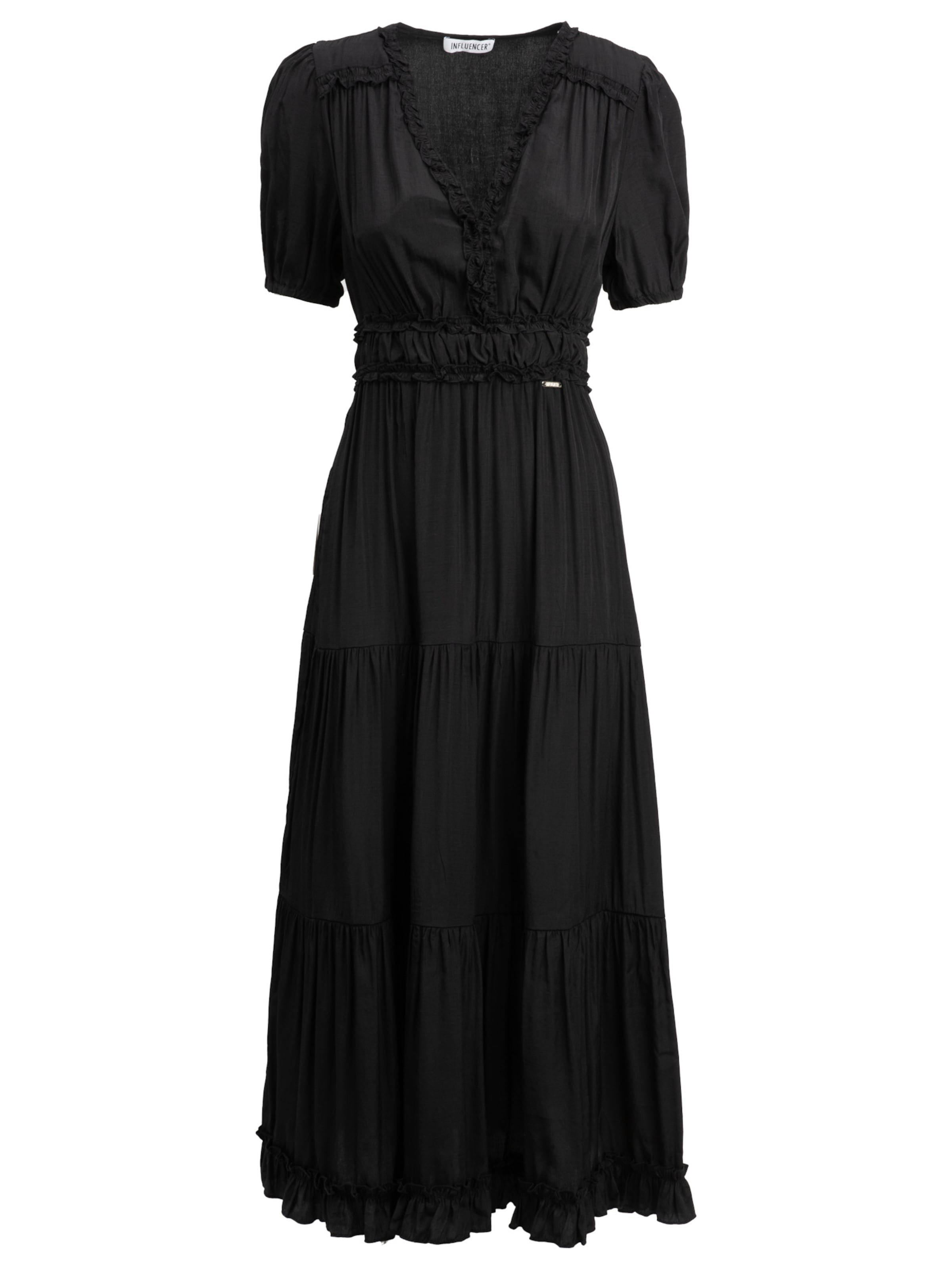 Influencer Kleid in Schwarz: Vorderseite