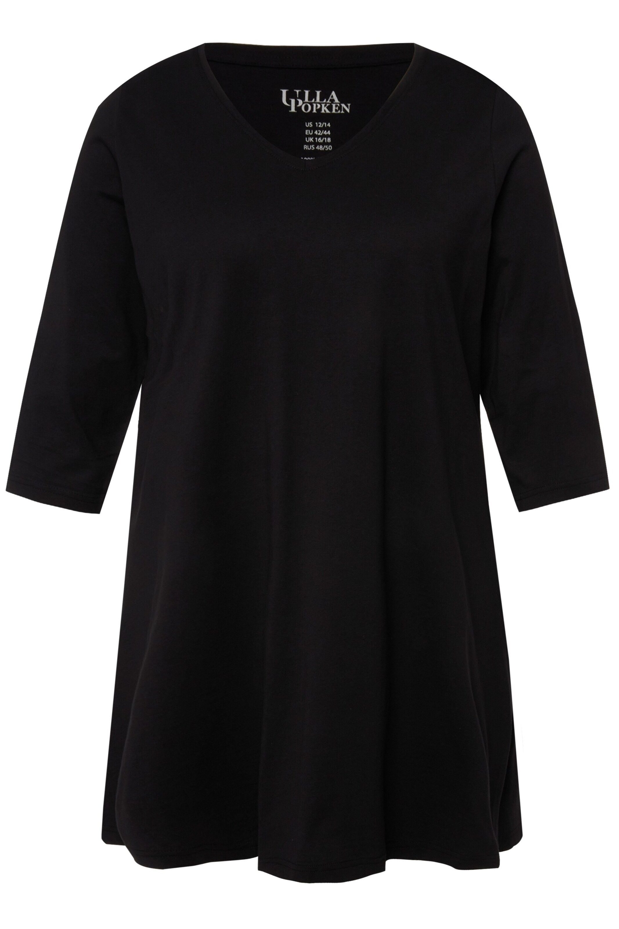 Ulla Popken Shirt in Zwart: voorkant