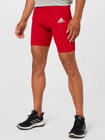 Skinny Pantaloni sportivi 'Techfit ' di ADIDAS SPORTSWEAR in rosso: frontale