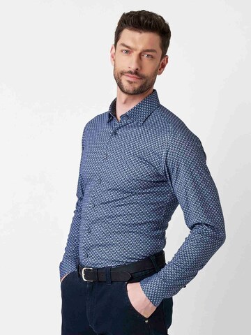 DESOTO Slim fit Button Up Shirt in Blue: front