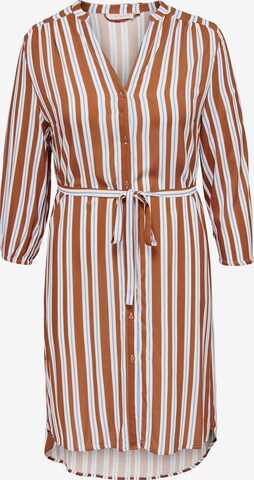 Robe-chemise ONLY Carmakoma en marron : devant