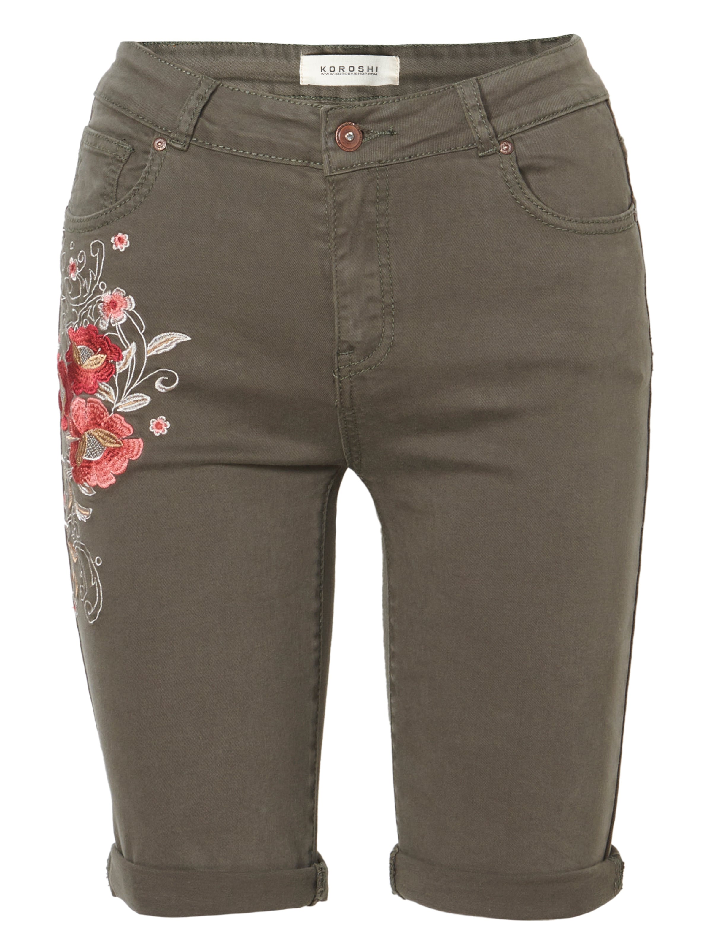 KOROSHI Štandardný strih Džínsy - Zelená: predná strana