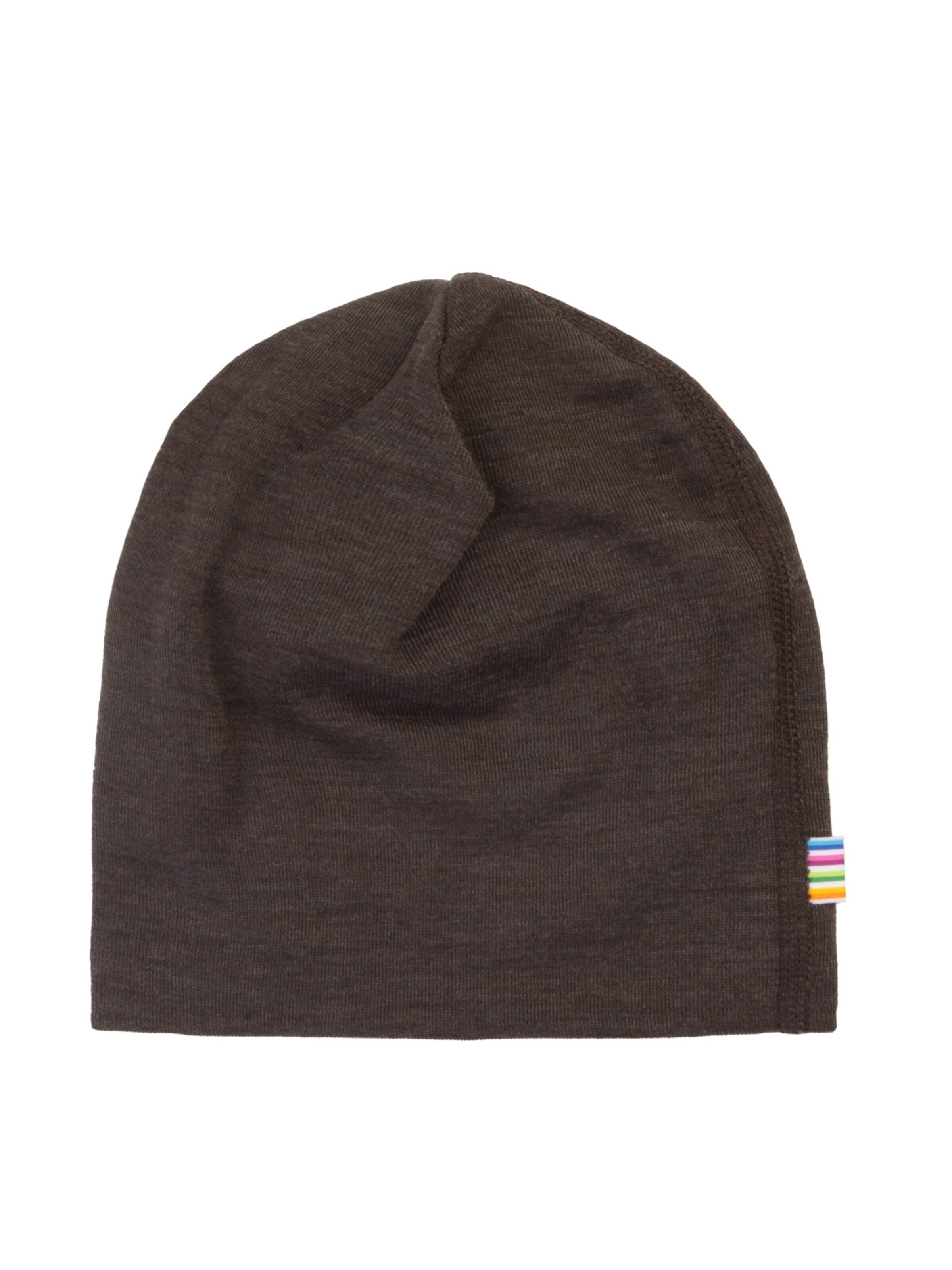 JOHA Beanie 'Beanie Mütze aus Merinowolle/Seide doppellagig' in Brown: front