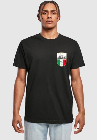 Mister Tee Shirt 'Azurro Italia' in Black: front
