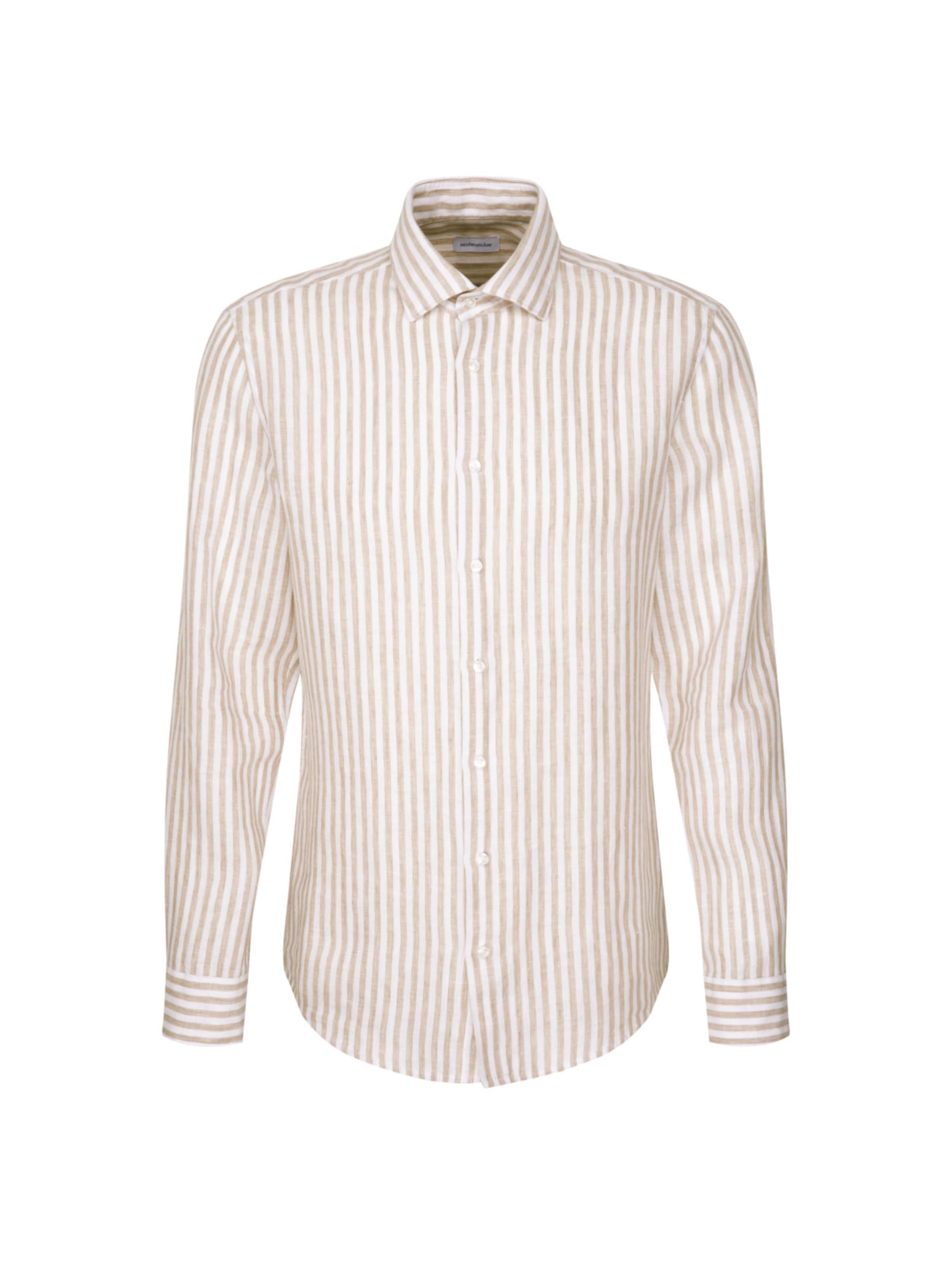 SEIDENSTICKER Slim fit Overhemd 'Slim' in Beige: voorkant