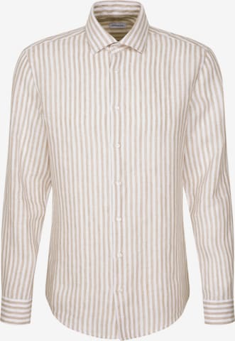 SEIDENSTICKER Businesshemd 'Slim' in Beige: Vorderseite