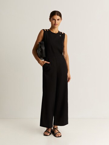 Scalpers Jumpsuit in Schwarz: Vorderseite