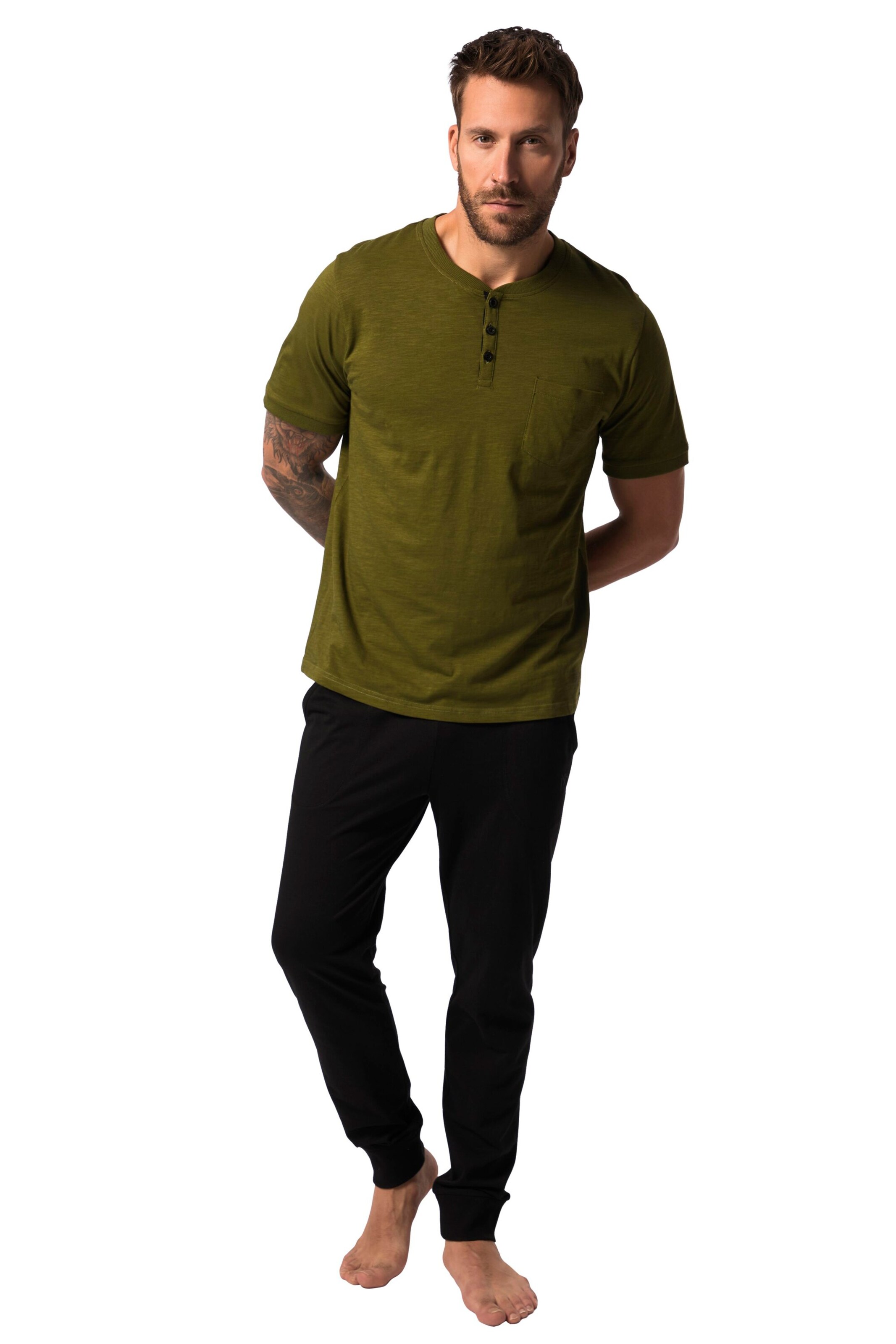 JP1880 Pyjama in Grün: Vorderseite