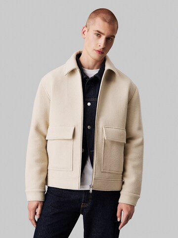 Calvin Klein Jeans Tussenjas in Beige: voorkant