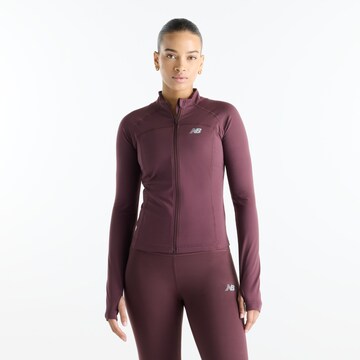 new balance - Casaco de treino 'NB Harmony Fitted Full Zip' em vermelho: frente