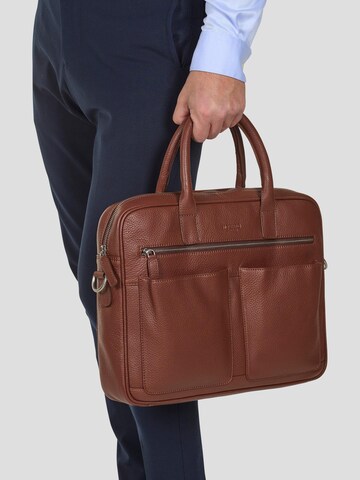 Howard London Laptoptaske 'Laptop Bag Sam Brown' i brun: forside