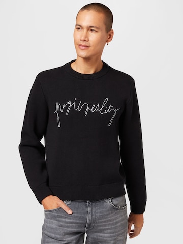 WEEKDAY Sweater 'Johan' in Black: front