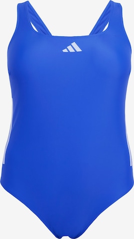 ADIDAS PERFORMANCE Sports swimsuit '3-Stripes C-Back (Plus Size)' in Blue: front