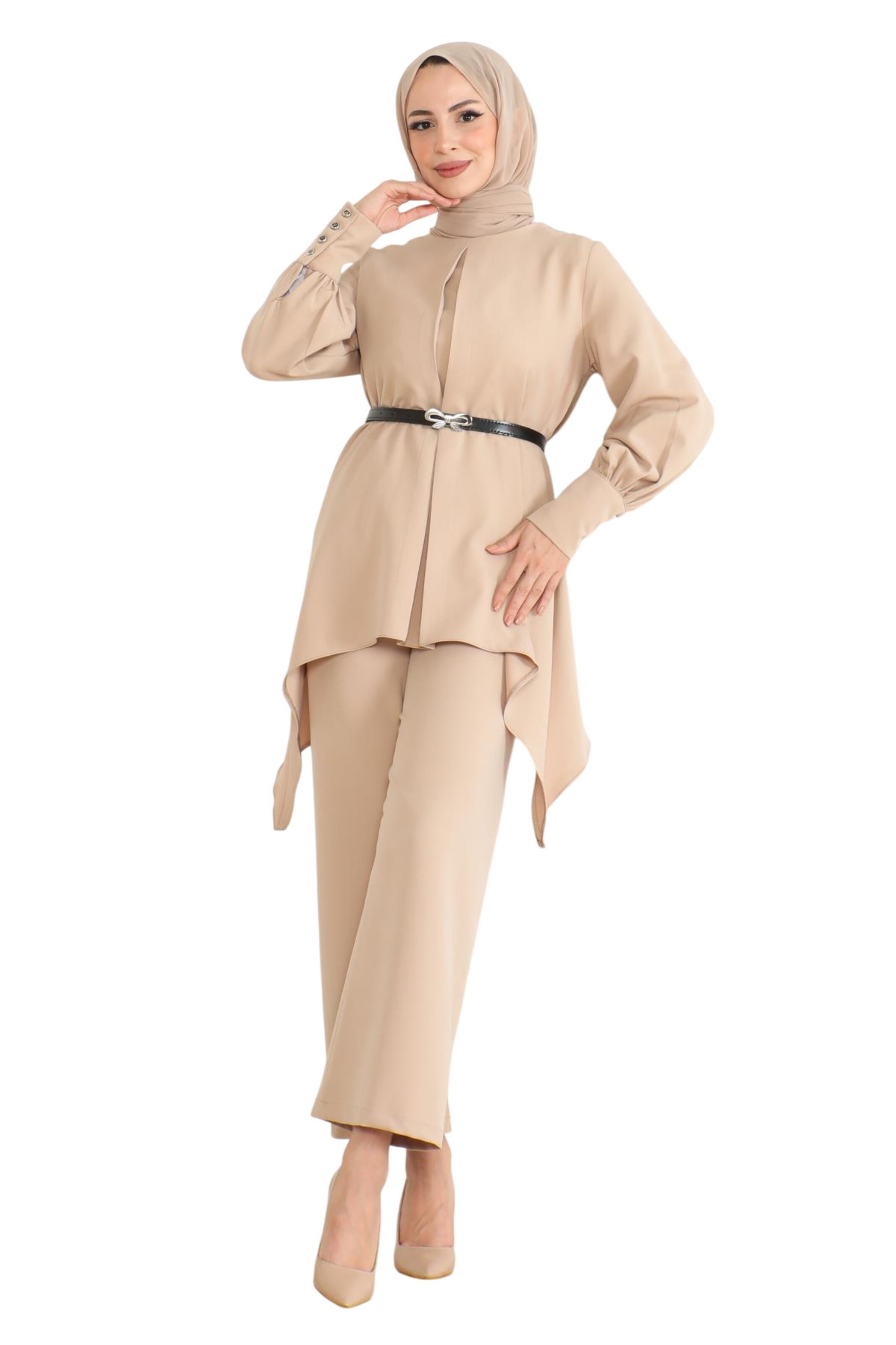 MODAMIHRAM Pantsuit in Beige: front