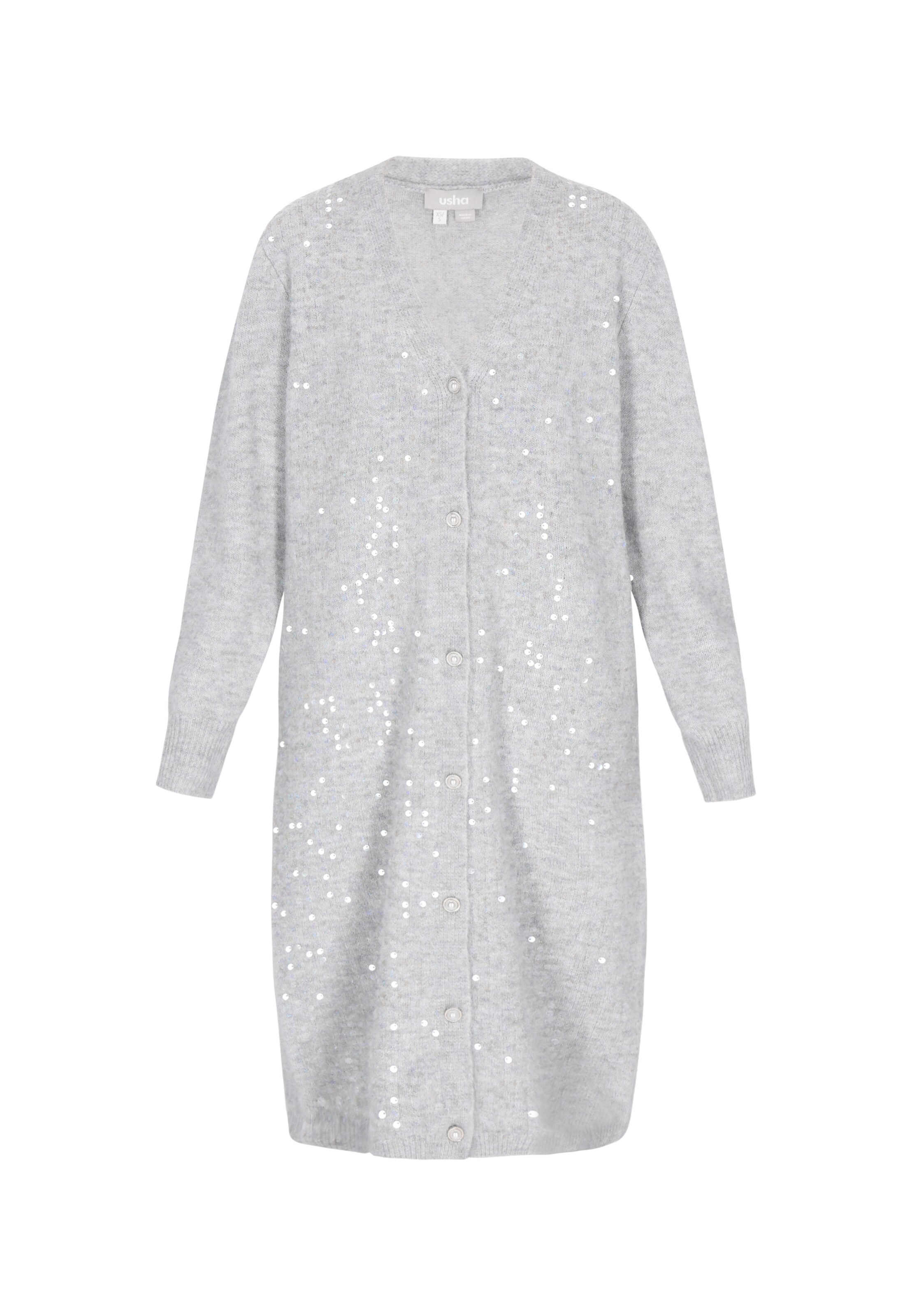 Usha Knit Cardigan in Grey: front