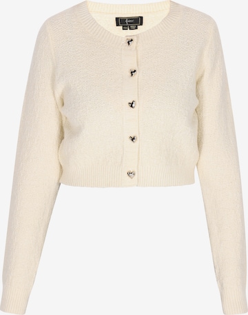 faina Gebreid vest in Wit: voorkant