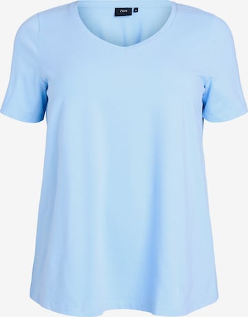 Tricou 'S/S' de la Zizzi pe albastru: față