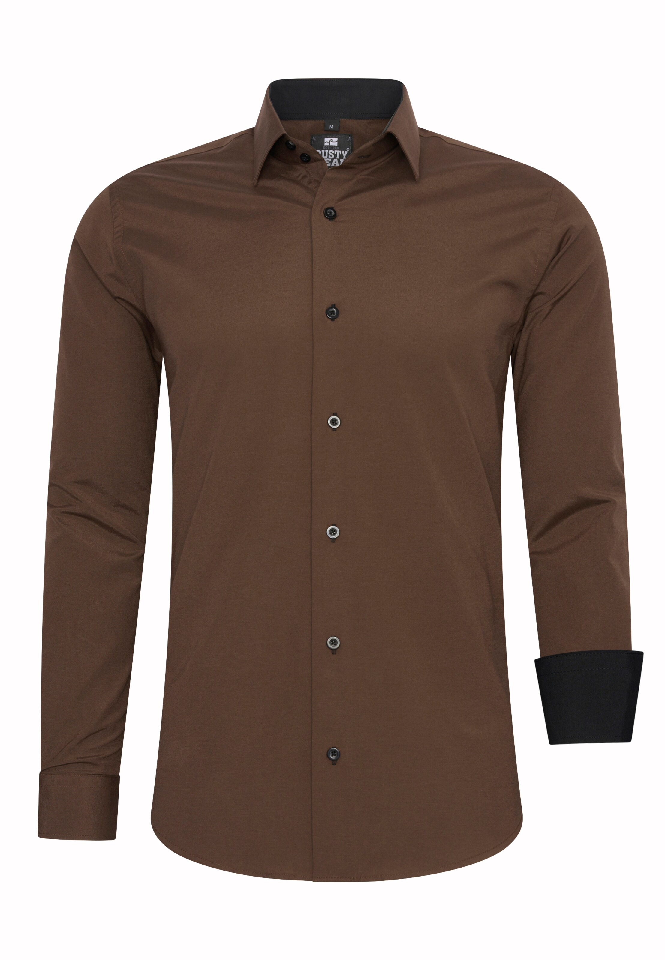 Rusty Neal Regular fit Overhemd in Bruin: voorkant
