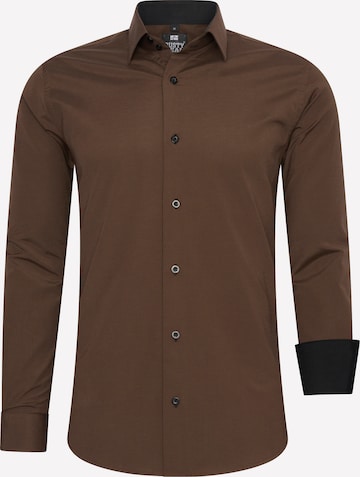 Rusty Neal Regular fit Button Up Shirt in Brown: front