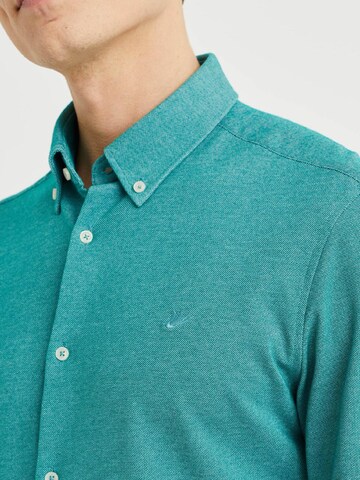 WE Fashion Slim Fit Hemd in Grün
