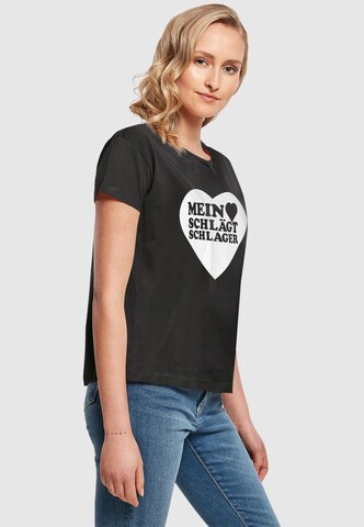 Merchcode T-Shirt 'Herz' in Schwarz
