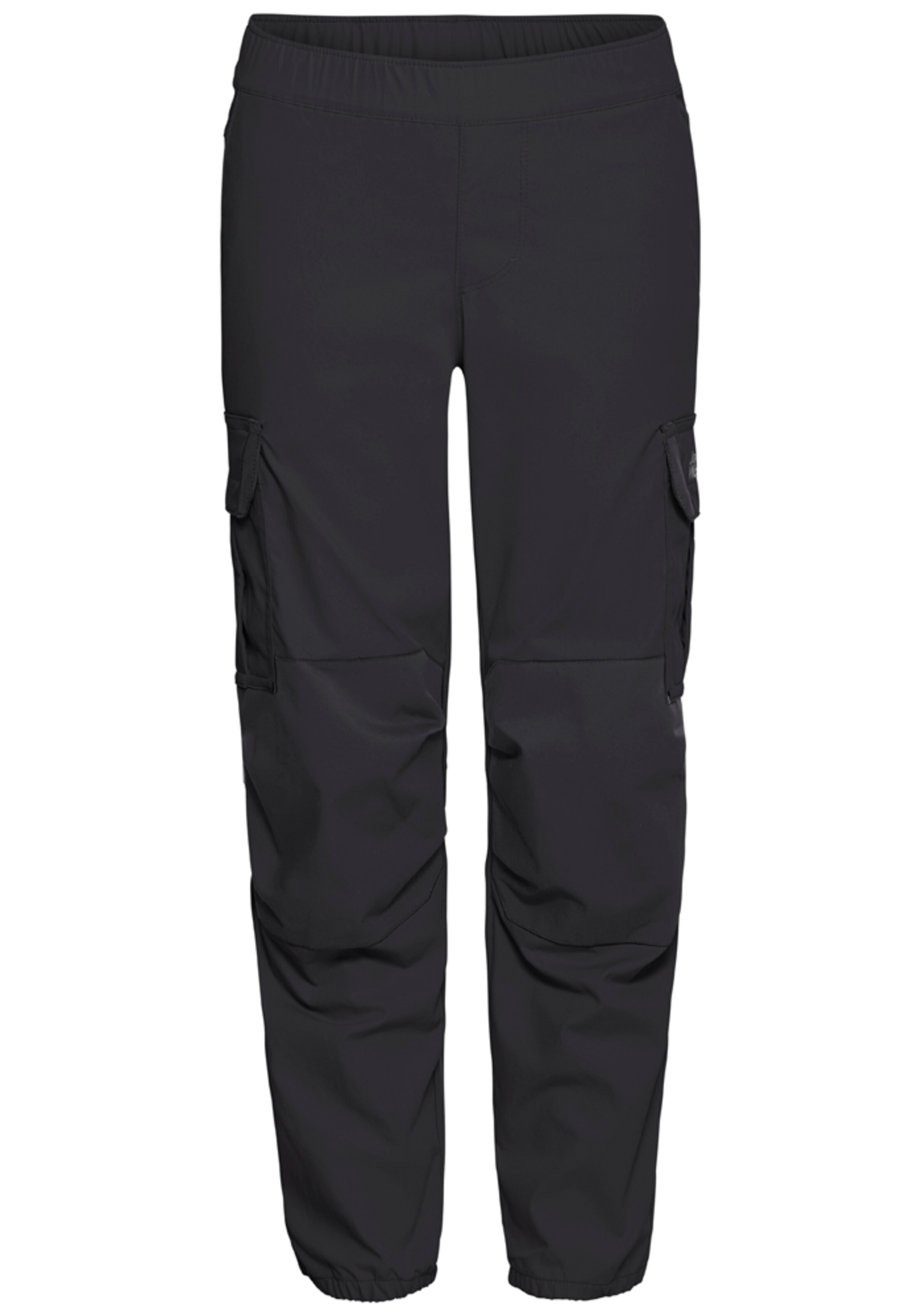 JACK WOLFSKIN Tapered Pants in Black: front