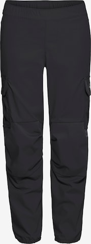 JACK WOLFSKIN Tapered Pants in Black: front