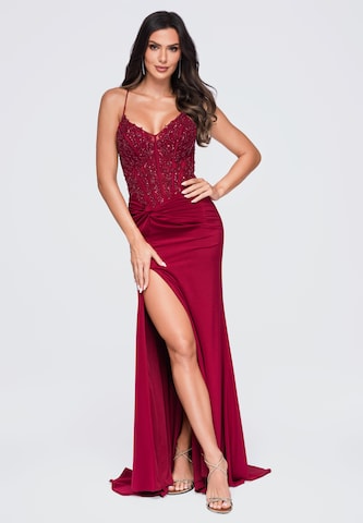 Robe de soirée 'LA-OM-DLR436' Ombre en rouge : devant