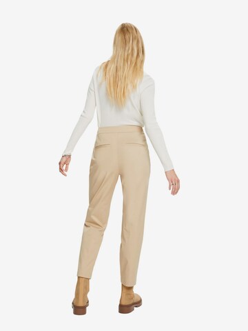 Regular Pantalon à pince ESPRIT en beige