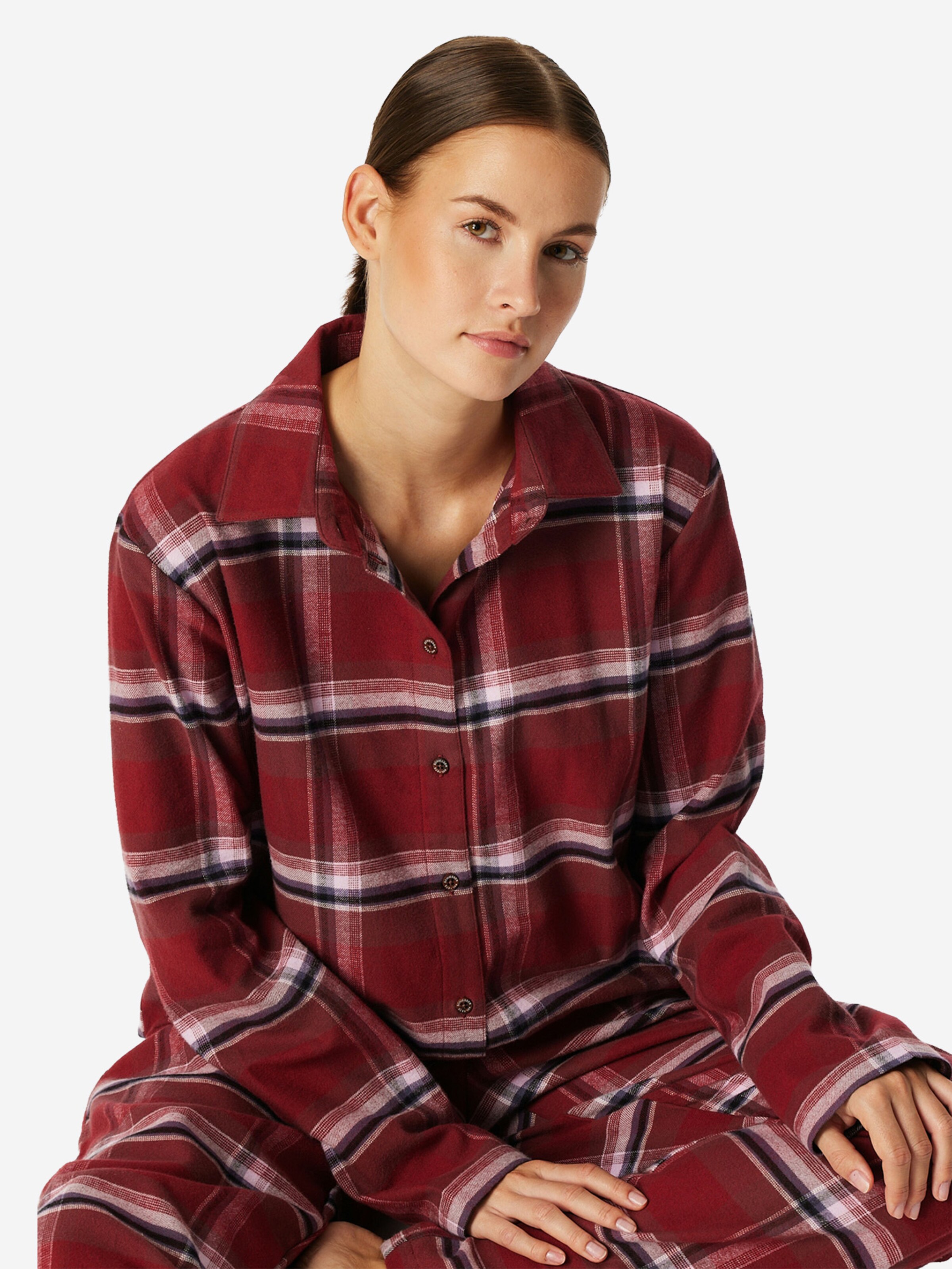 SCHIESSER Pyjama ' Selected Premium Warming ' in Rot