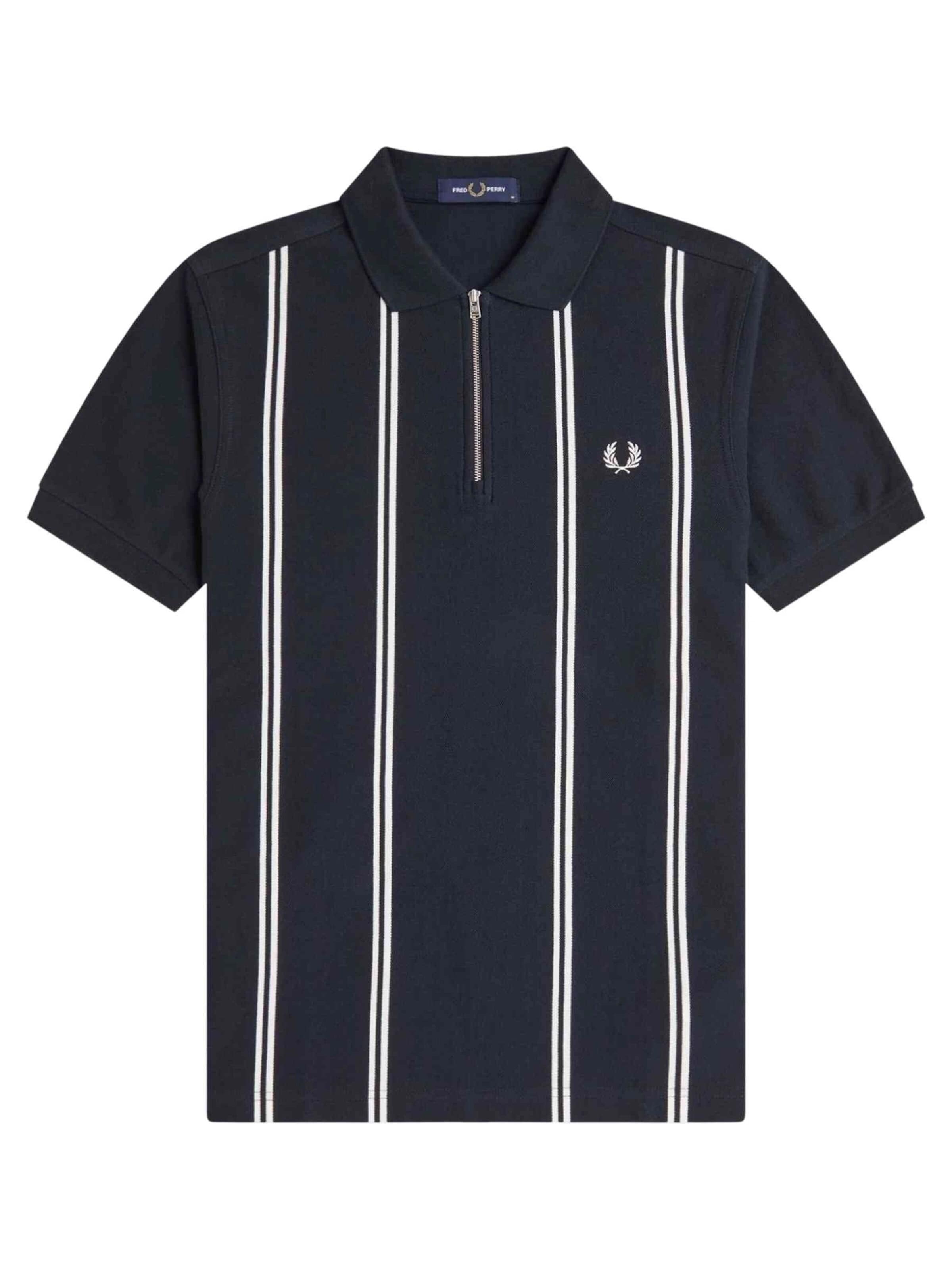 Fred Perry - Camiseta 'Polo fred perry marino vertical stripe polo shirt' en azul: frente