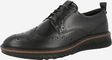 Pantofi cu șireturi de la ECCO pe negru: față