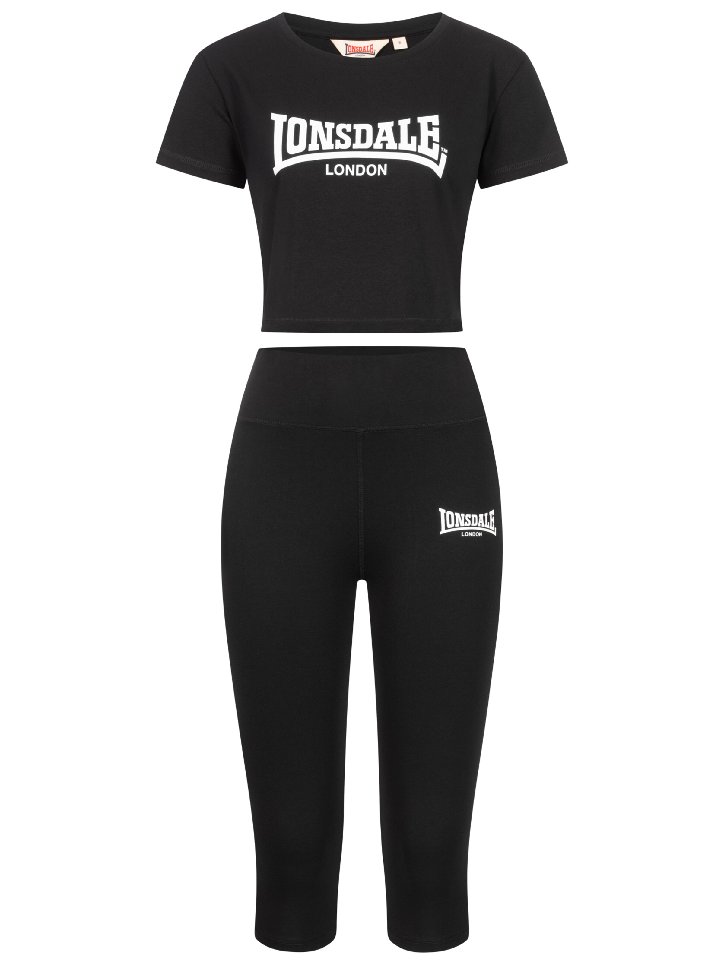 LONSDALE Tracksuit 'Ixworth' in Black: front