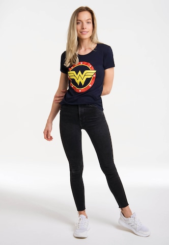LOGOSHIRT T-Shirt 'Wonder Woman Circle Logo' in Blau