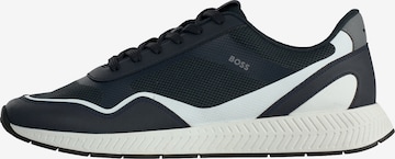 Baskets basses 'Titanium_Runn' BOSS en bleu : devant
