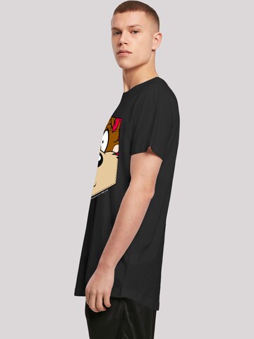 F4NT4STIC Shirt 'Looney Tunes Tasmanian Devil Face' in Zwart