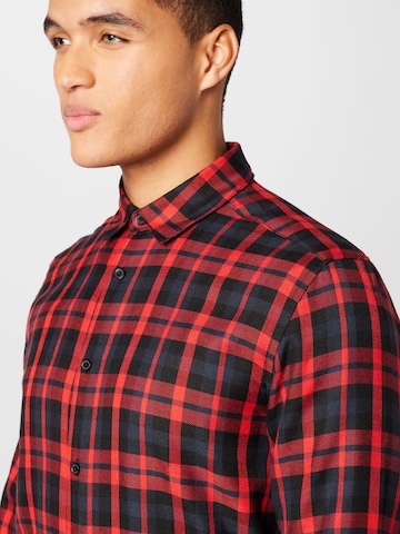 Only & Sons Slim fit Button Up Shirt 'Ari' in Red