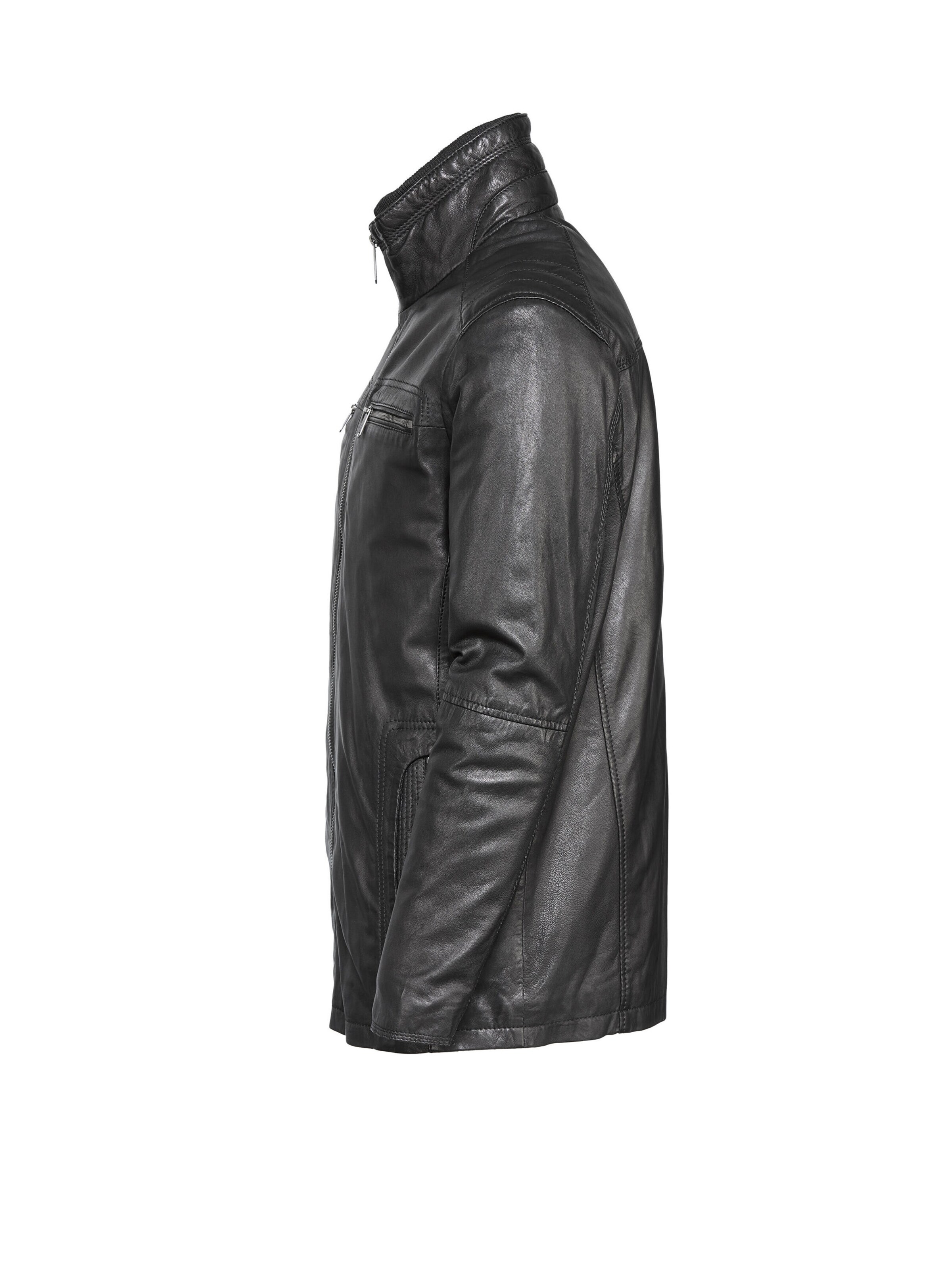 bugatti Lederjacke in Schwarz