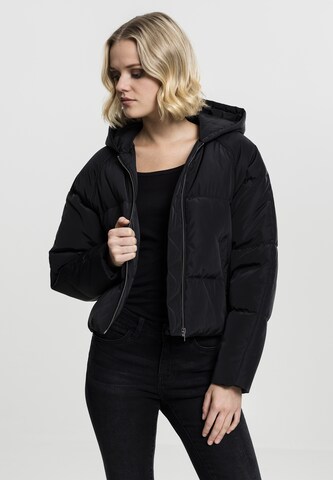 Urban Classics Winter Jacket in Black: front