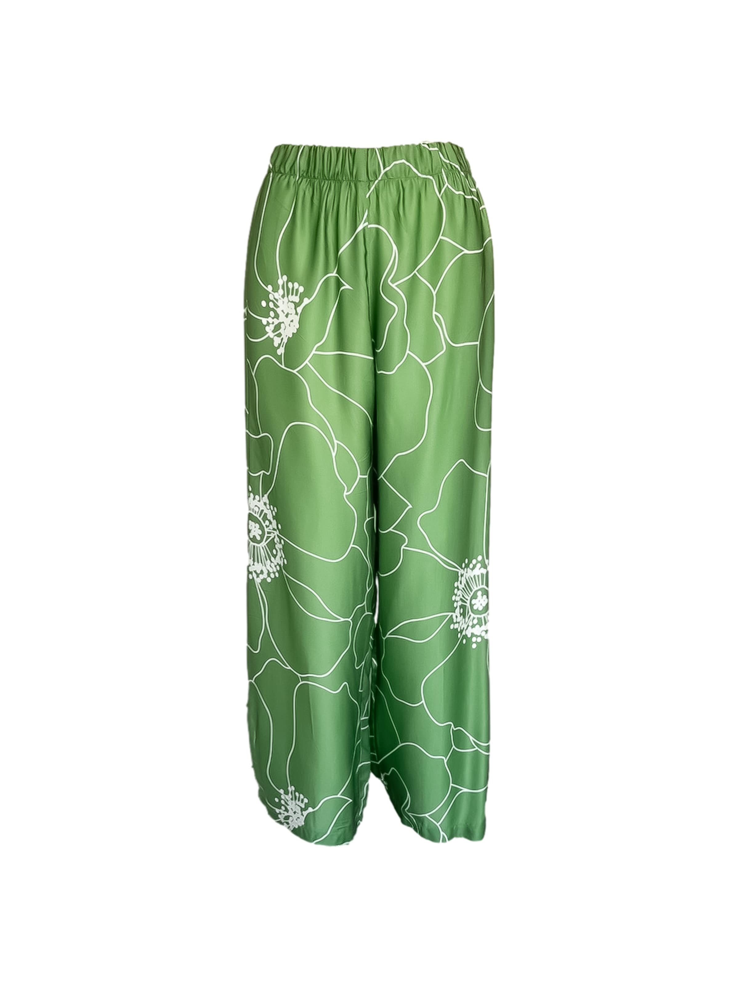 Haris Cotton Regular Broek in Groen: voorkant