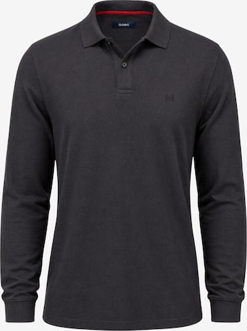 GORG Shirt 'Herren Langarm Poloshirt aus 100% Bio-Baumwolle' in Grijs: voorkant