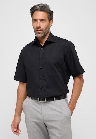 ETERNA Comfort fit Button Up Shirt in Black: front
