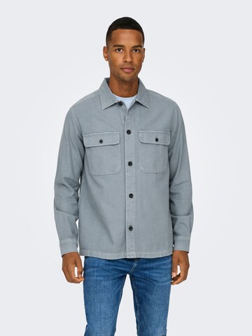 Comfort fit Camicia 'ONSOLIVER' di Only & Sons in blu: frontale