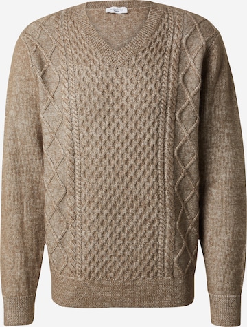 ABOUT YOU x Kevin Trapp Sweater 'Mert' in Brown: front