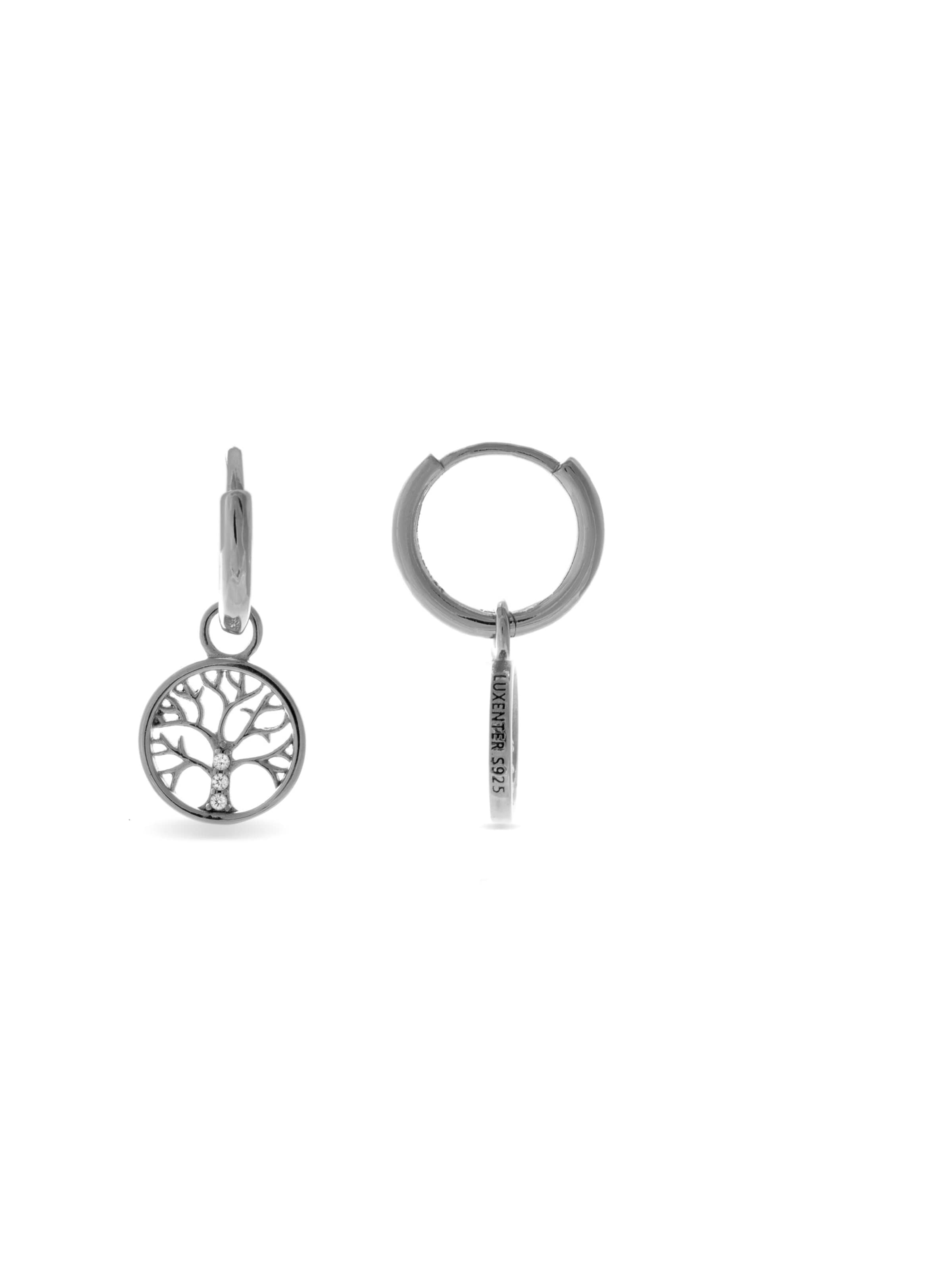 Luxenter Earrings 'Arbol Vida' in Silver: front