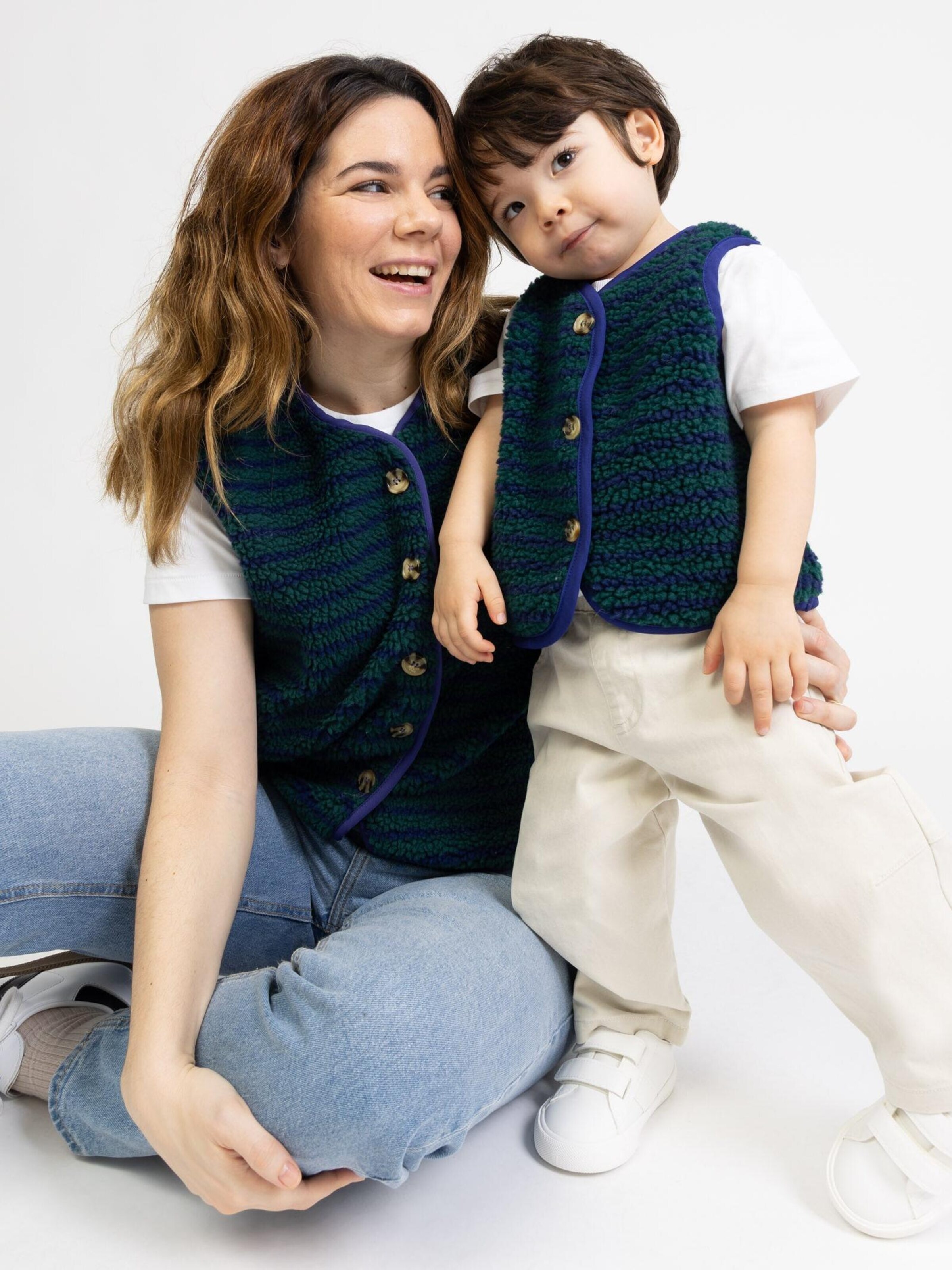 BROKE + SCHÖN Vest 'Gestreifte Teddy Kinderweste' in Blue