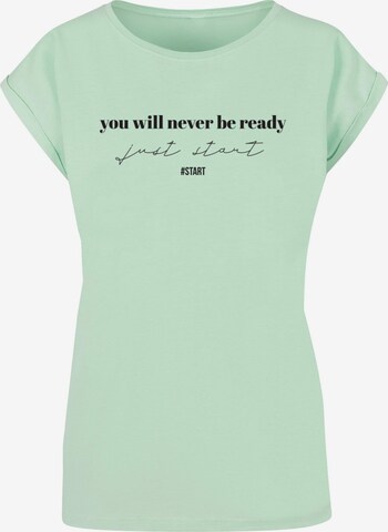 Merchcode Shirt 'Just Start' in Green: front