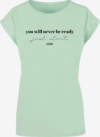 Merchcode Shirt 'Just Start' in Green: front