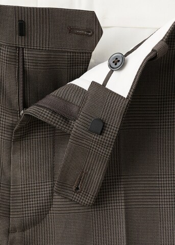 MANGO MAN Slim fit Pleat-Front Pants 'Milan' in Brown